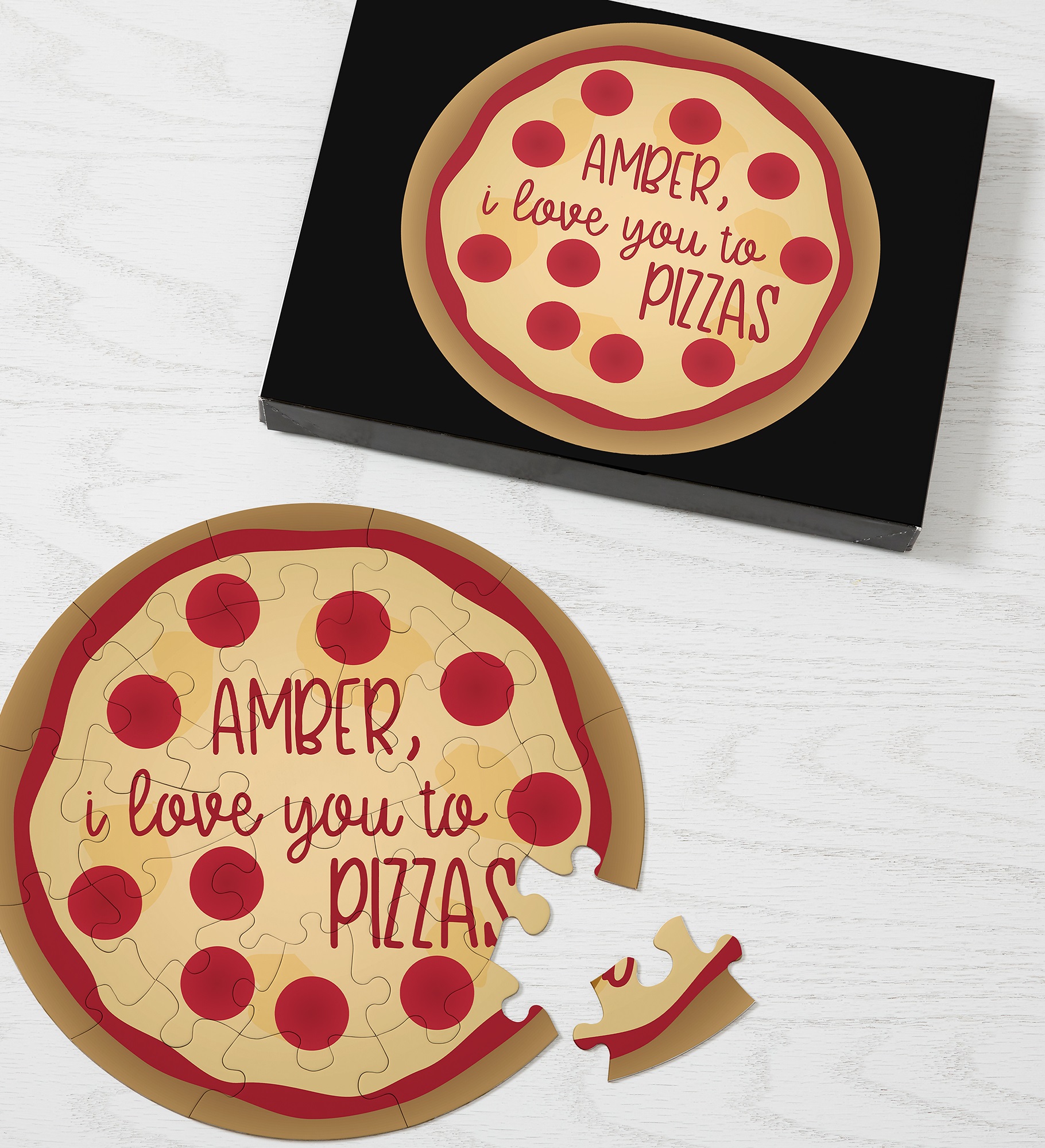 You Have a Pizza My Heart Personalized Round Puzzle